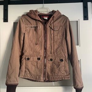 Billabong Brown Hooded Utility Jacket
